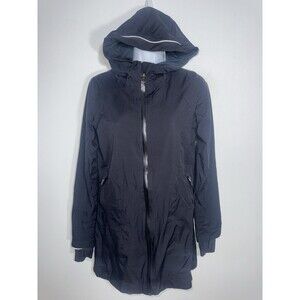 Ivivva By Lululemon Black Rain On Game on Rain jacket Reflective Girls Sz 14